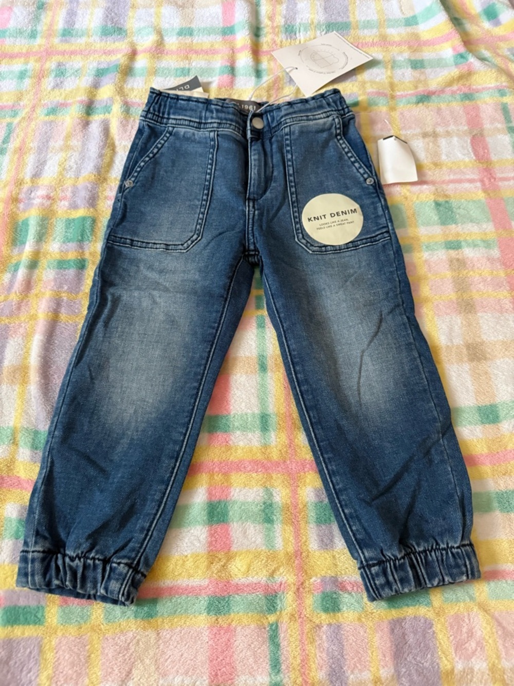 DL1961 Kids Knit Denim Jogger Jeans in Indigo Blue